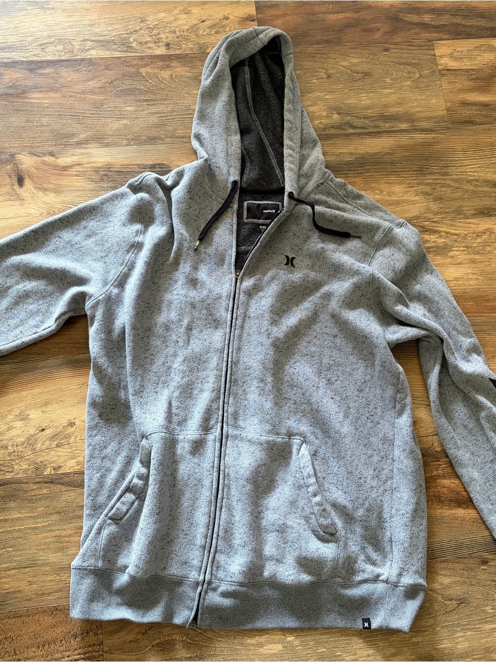 Hurley Men's Gray Full-Zip Hooded Sweatshirt
